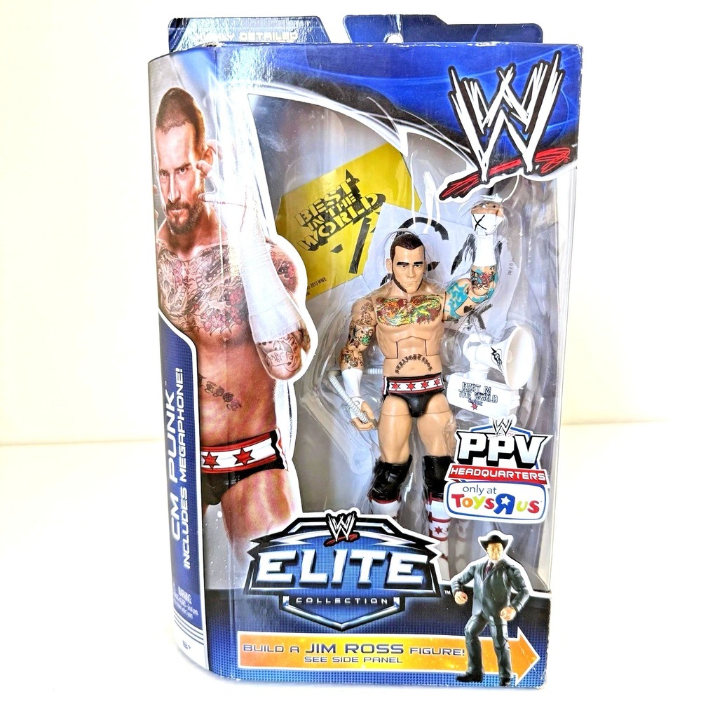 CM Punk WWE Elite Money in the Bank Toys R Us TRU Exclusive Jim Ross‎ BAF Head